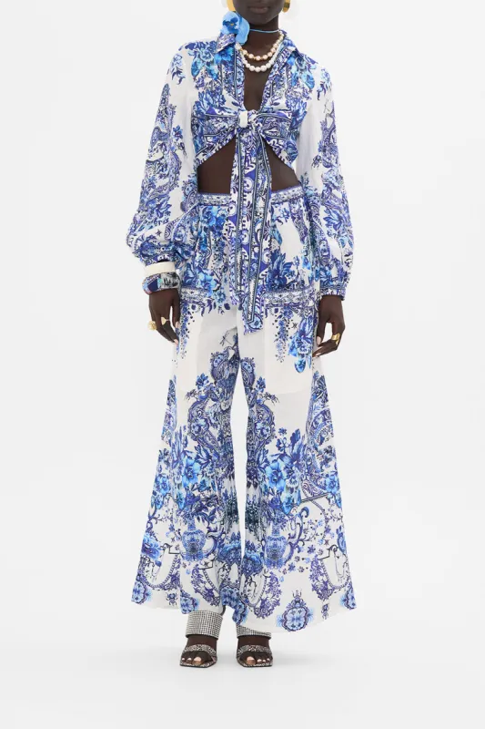 CROPPED WRAP SHIRT WITH BORDERIE YOKE GLAZE AND GRAZE sold by Camilla