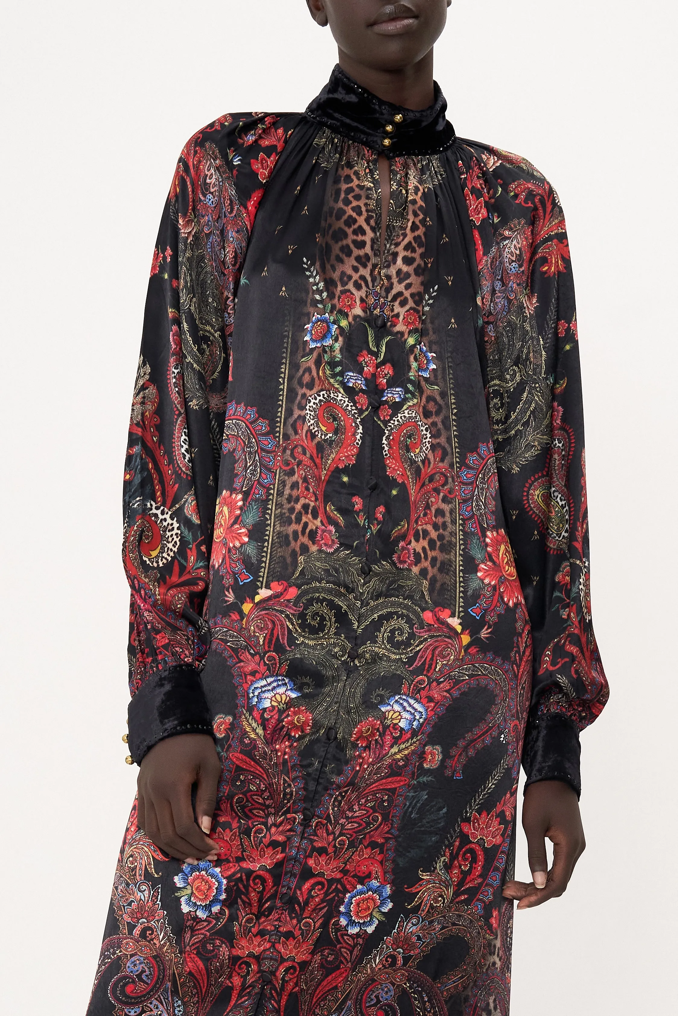 RAGLAN SLEEVE MIDI SHIRT DRESS WOODSTOCK ROCK sold by Camilla product image thumbnail 5