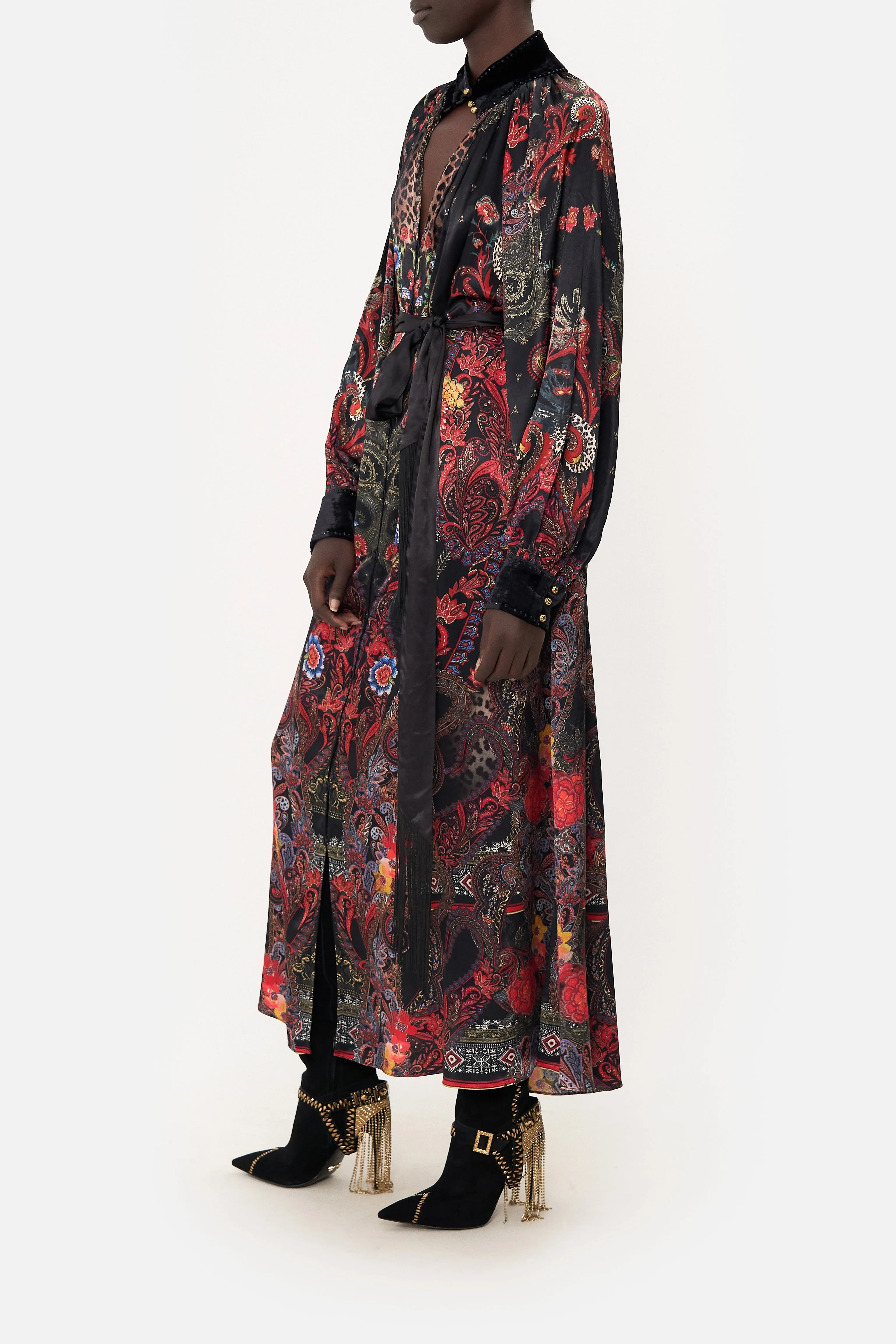 RAGLAN SLEEVE MIDI SHIRT DRESS WOODSTOCK ROCK sold by Camilla product image thumbnail 4