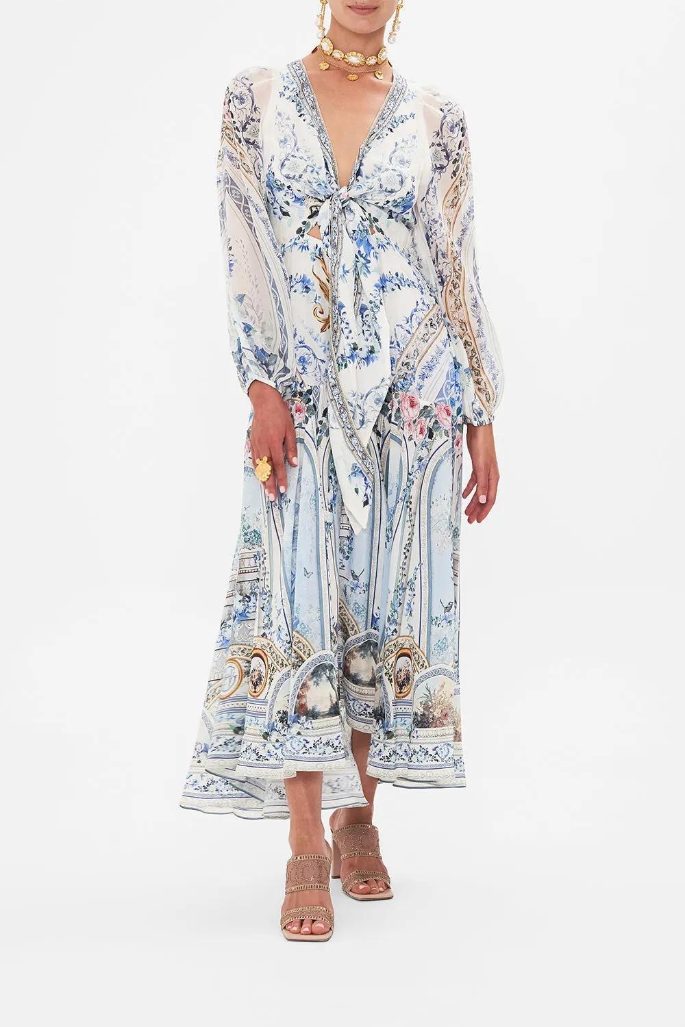 WRAP TIE DRESS WITH BLOUSON SLEEVE SEASON OF THE SIREN sold by Camilla product image thumbnail 4