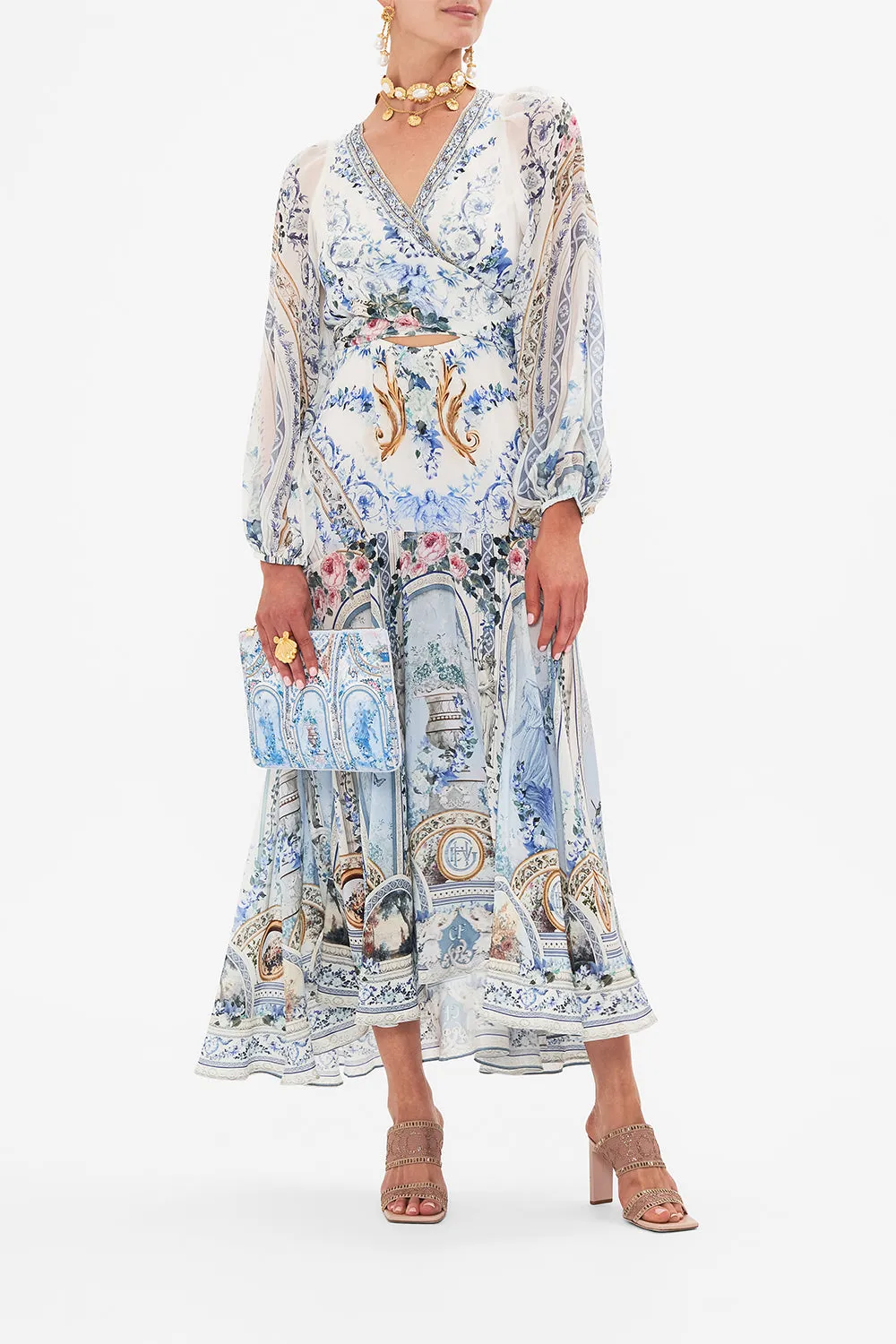 WRAP TIE DRESS WITH BLOUSON SLEEVE SEASON OF THE SIREN sold by Camilla