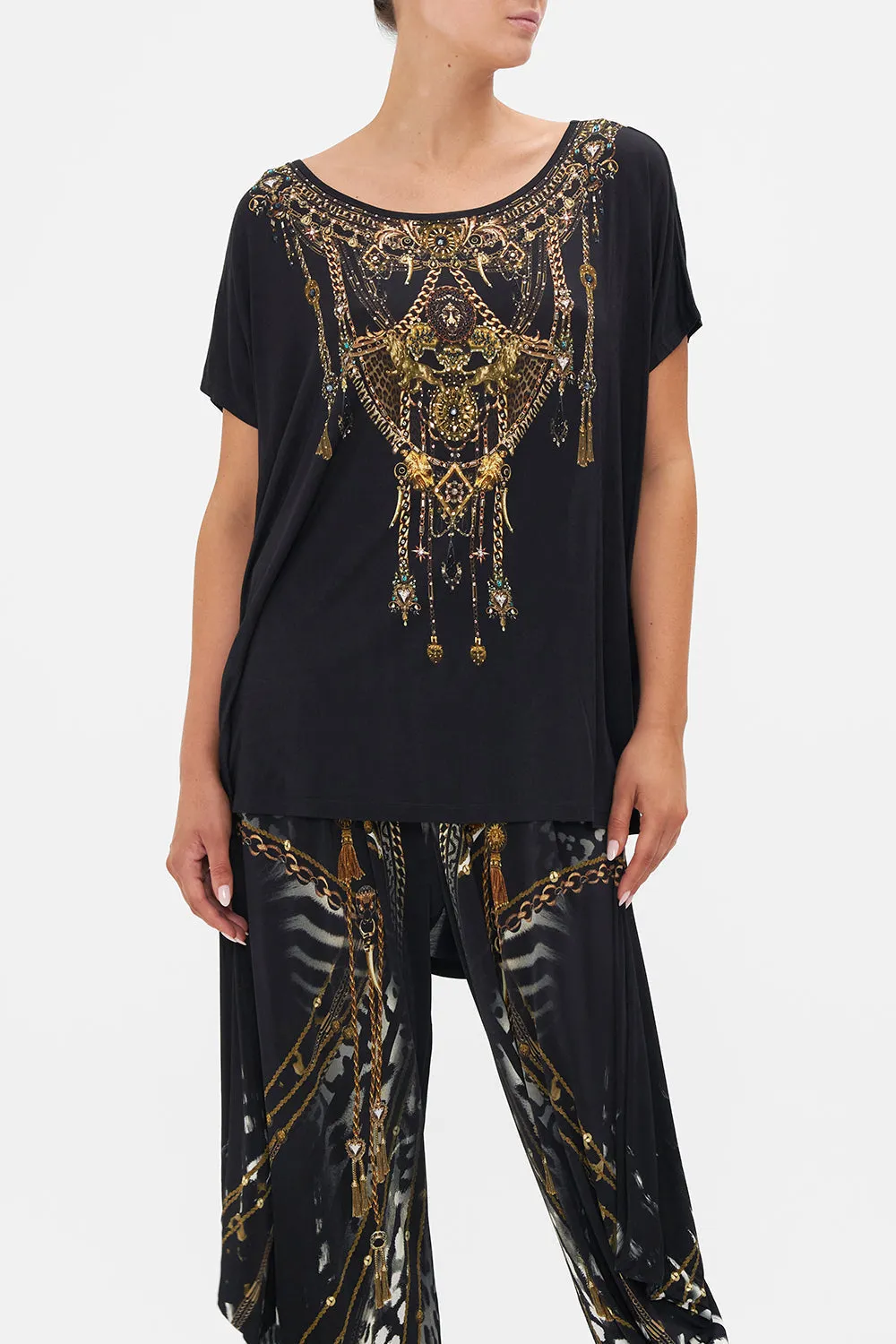 LOOSE FIT TEE - BLACK UNTAMED ROYALTY sold by Camilla product image thumbnail 5