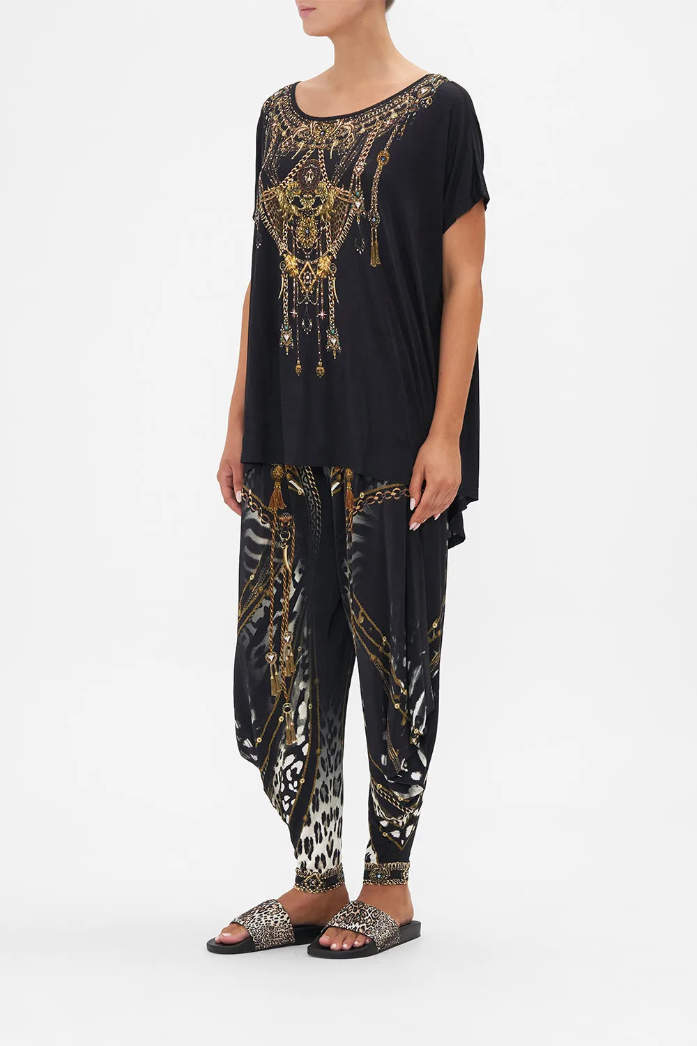 LOOSE FIT TEE - BLACK UNTAMED ROYALTY sold by Camilla product image thumbnail 4