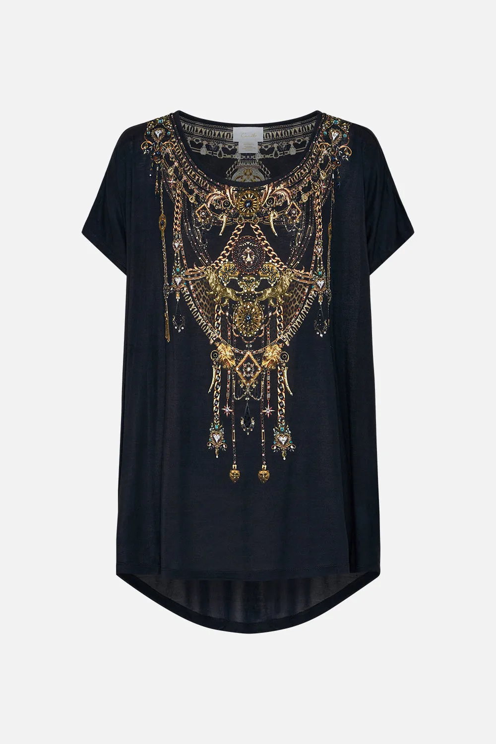 LOOSE FIT TEE - BLACK UNTAMED ROYALTY sold by Camilla product image thumbnail 3