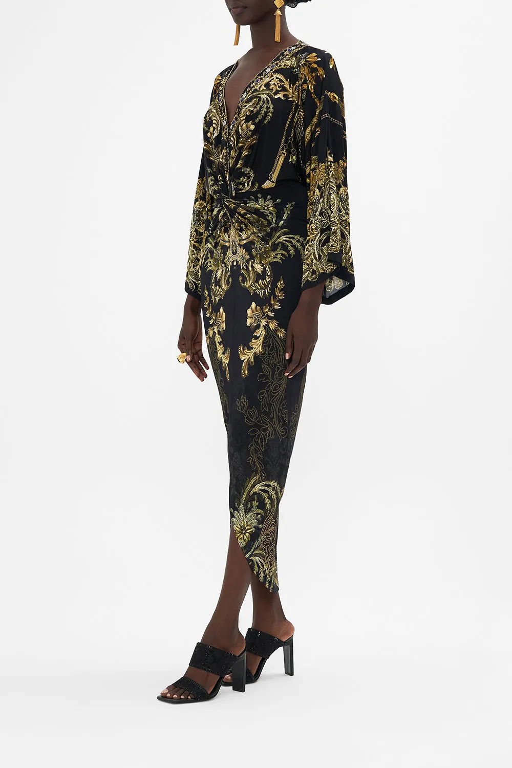 LONG SPLIT FRONT TWIST DRESS THE NIGHT IS NOIR sold by Camilla product image thumbnail 4