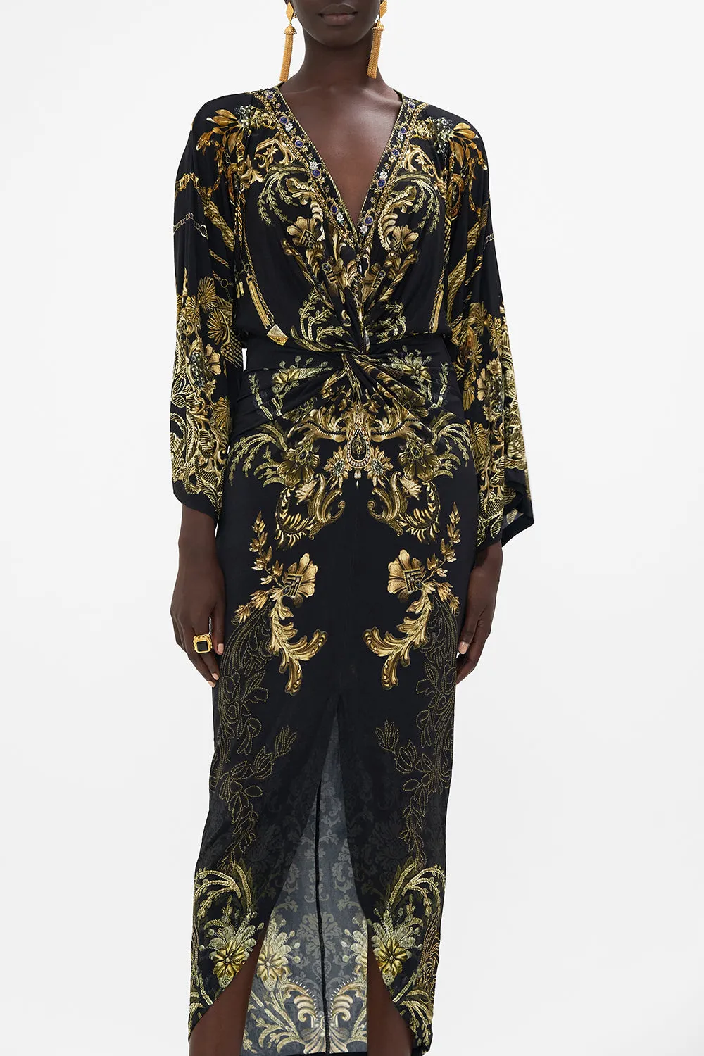 LONG SPLIT FRONT TWIST DRESS THE NIGHT IS NOIR sold by Camilla product image thumbnail 5