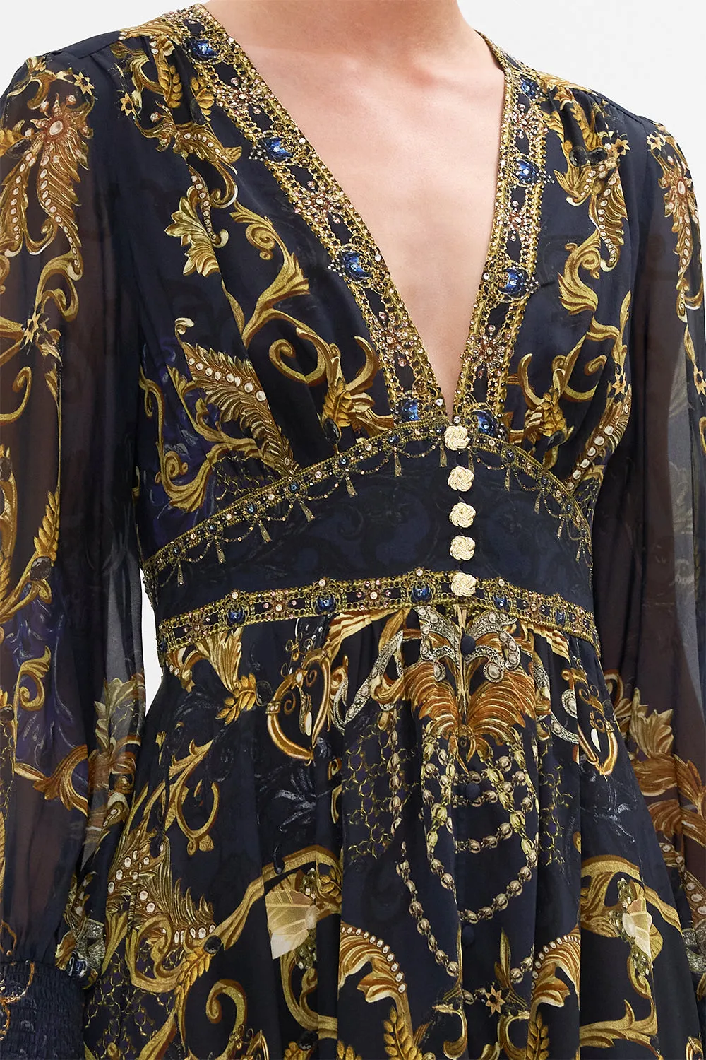 BUTTON DRESS WITH SHAPED WAISTBAND MOONLIGHT MELODIES sold by Camilla product image thumbnail 5