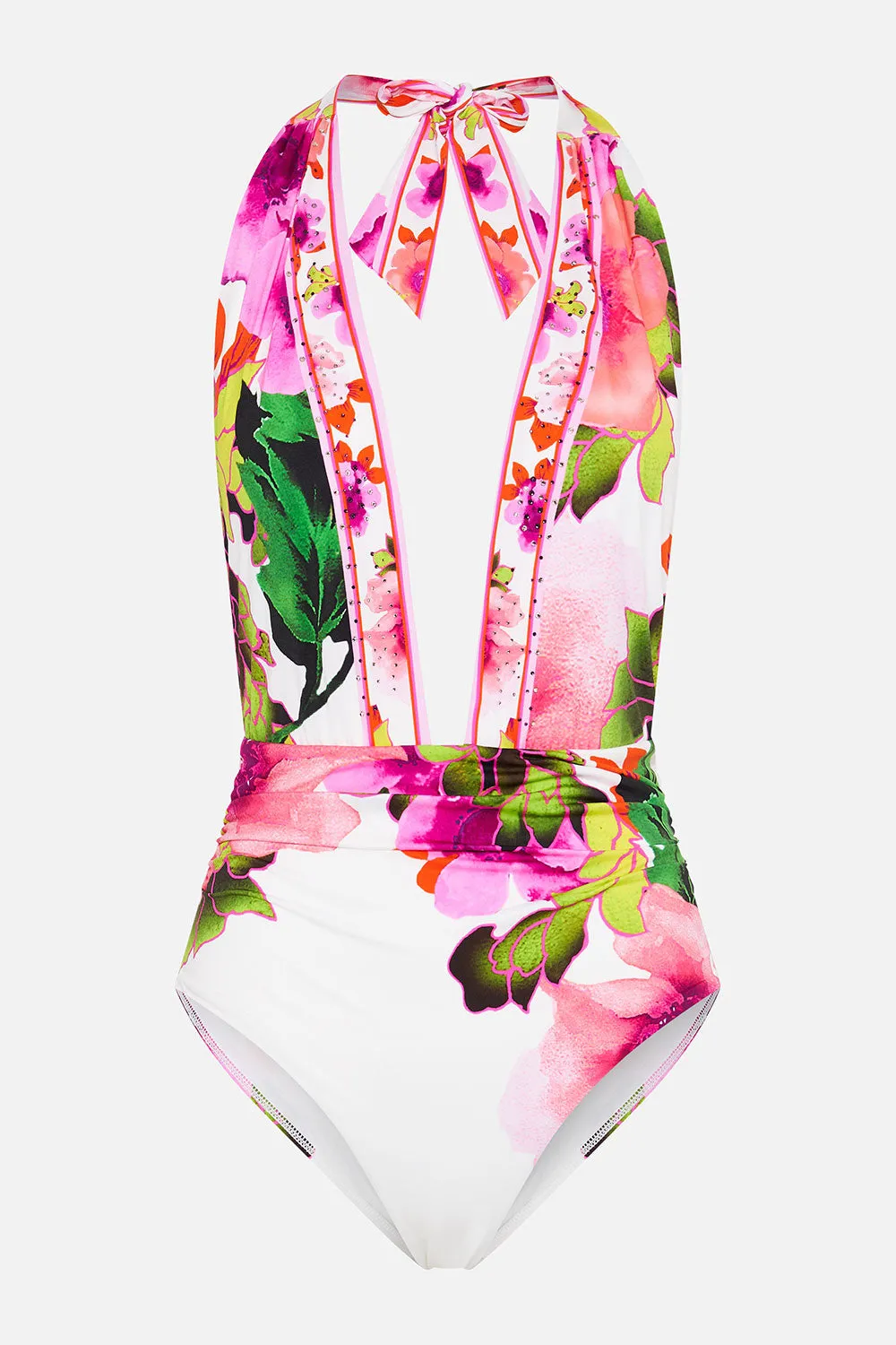 PLUNGE NECK HALTER ONE PIECE PRETTY AS A POPPY sold by Camilla product image thumbnail 3