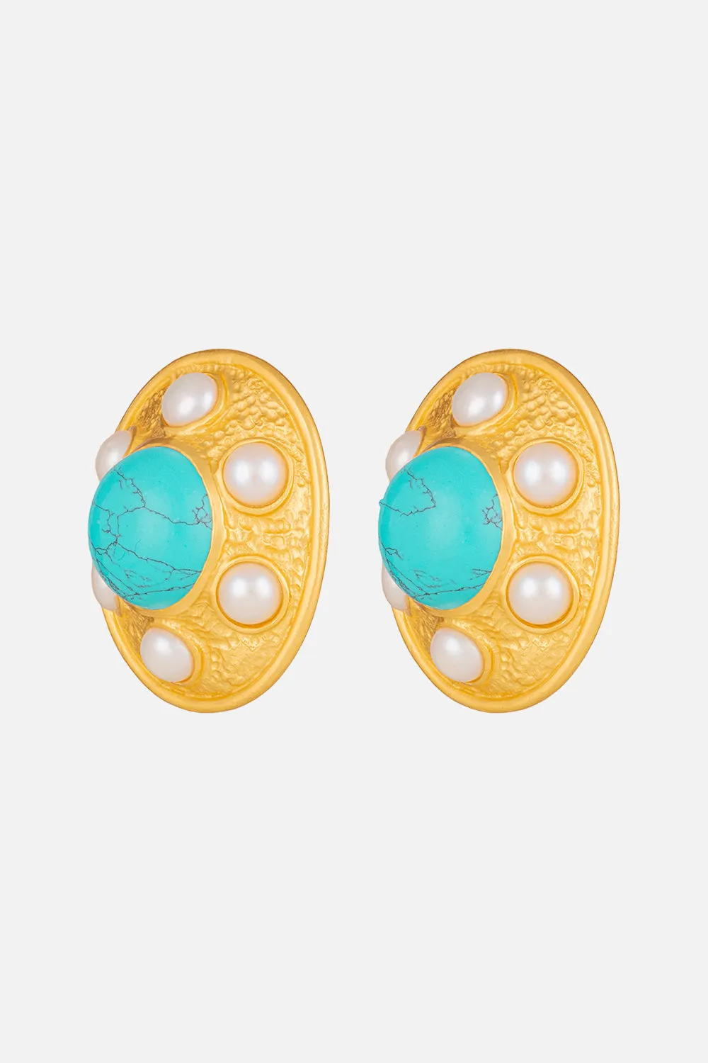 VIVIENNE TURQUOISE AND PEARL EARRINGS MULTI sold by Camilla product image thumbnail 2