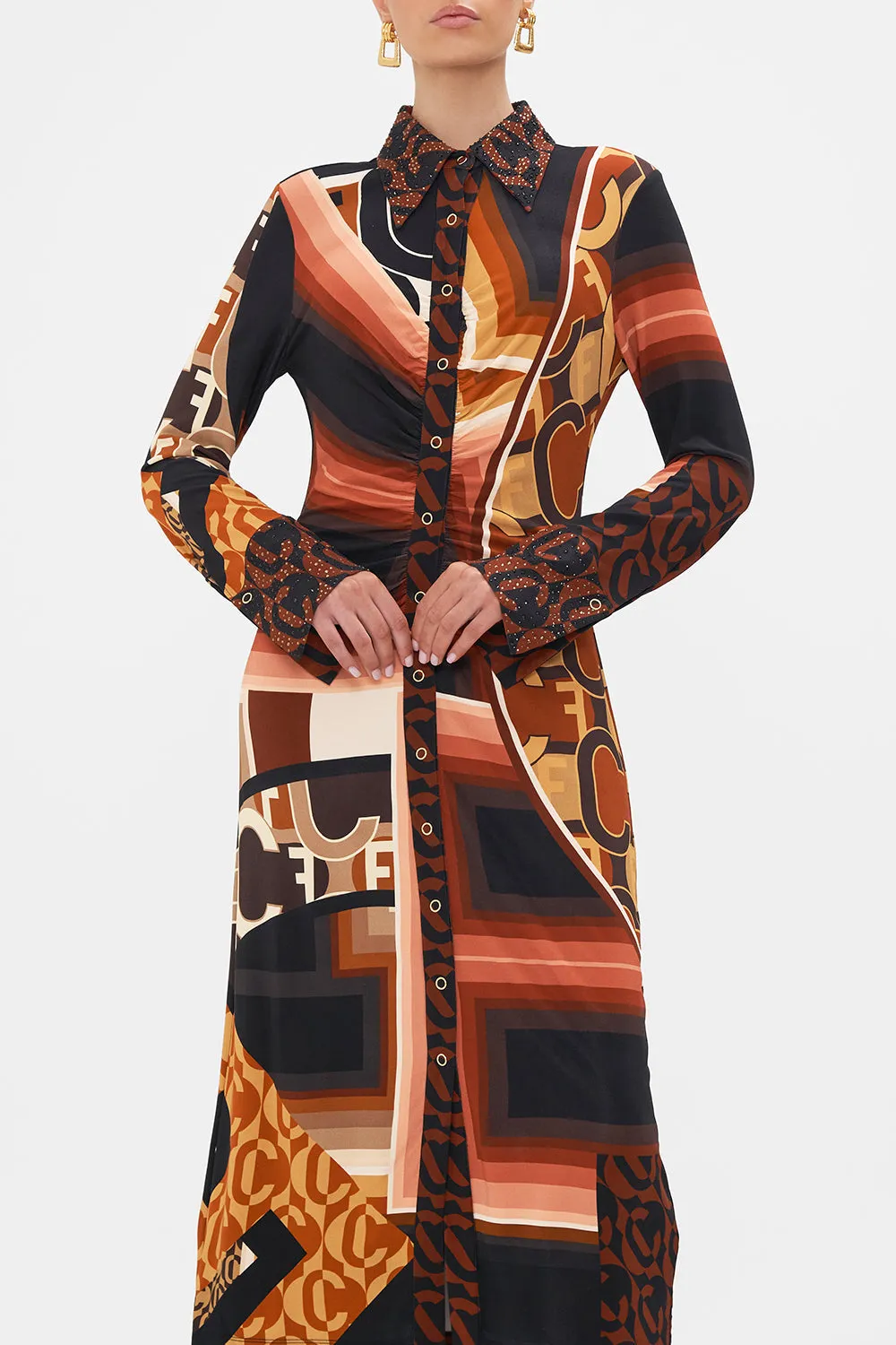 JERSEY MIDI SHIRT DRESS FEELING FRESCO sold by Camilla product image thumbnail 5