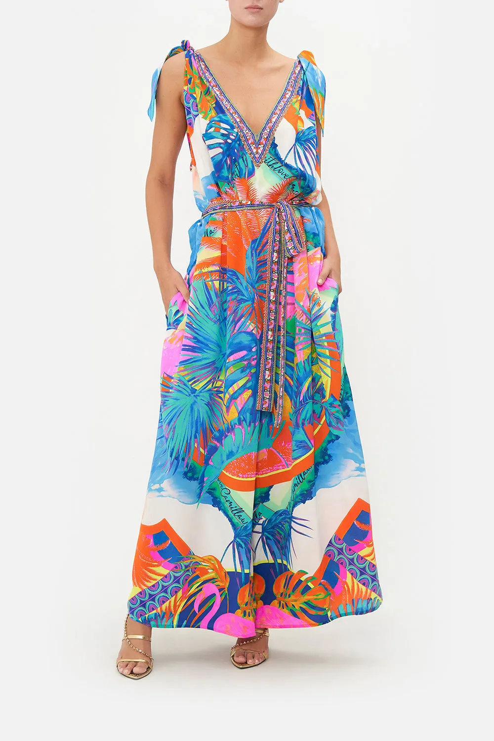 SCARF TIE JUMPSUIT FLAMENCO FLAMINGO sold by Camilla