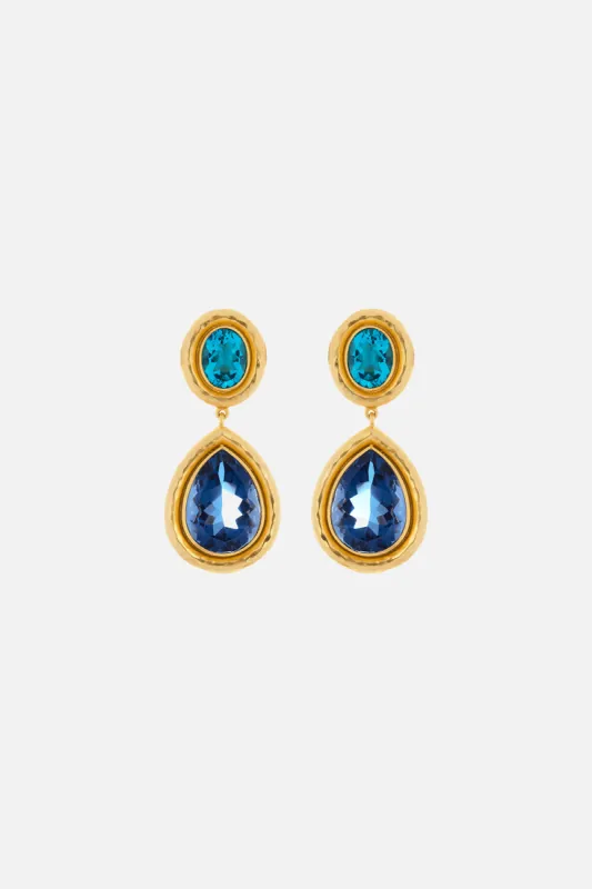 SANTORINI TOPAZ AND SAPPHIRE EARRINGS MULTI sold by Camilla