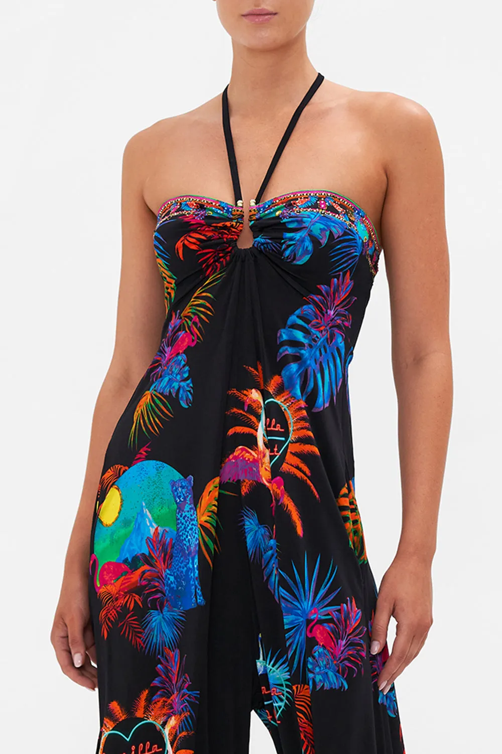 DRAPED PANT JUMPSUIT WITH HARDWARE NAUGHTY NEON sold by Camilla product image thumbnail 5