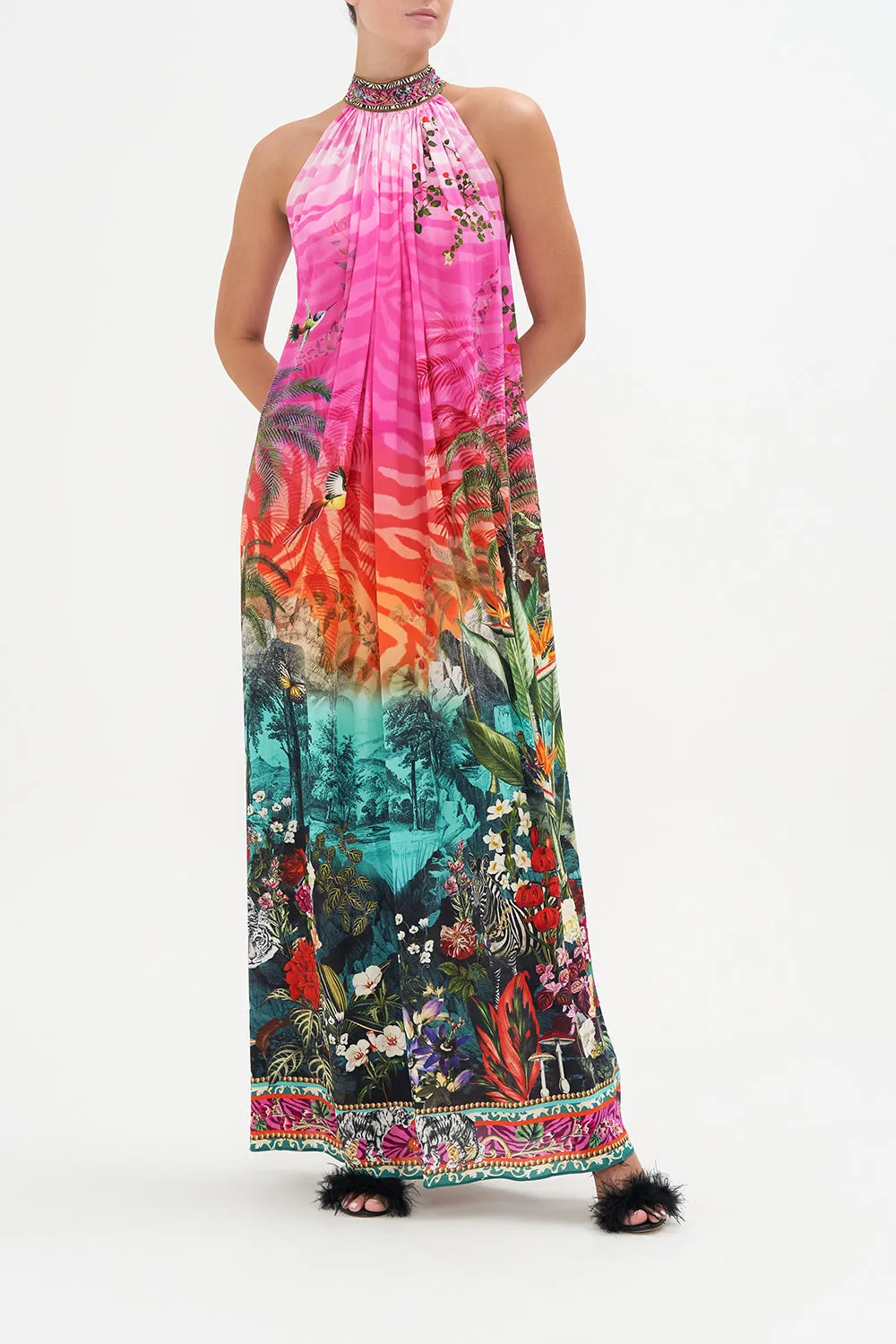 TIE NECK LONG DRESS UNTAMED RUNAWAY sold by Camilla