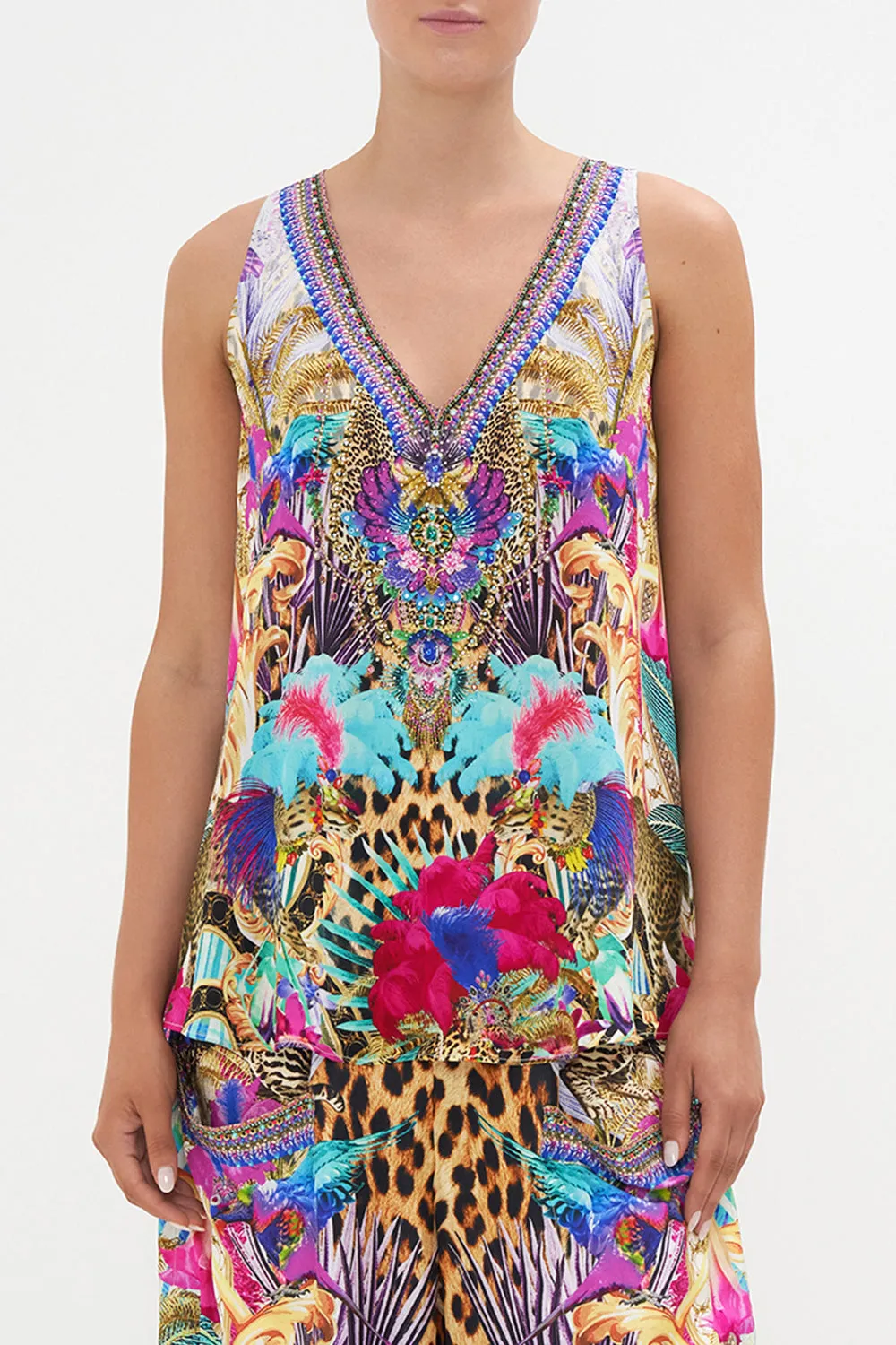 V NECK BUTTON BACK TOP MERRY GO ROUND sold by Camilla product image thumbnail 5