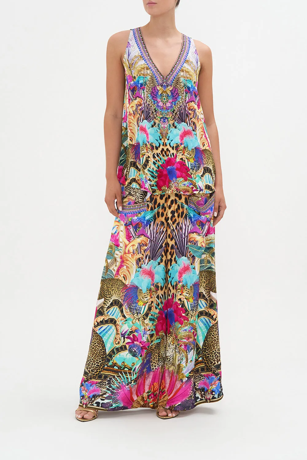 V NECK BUTTON BACK TOP MERRY GO ROUND sold by Camilla