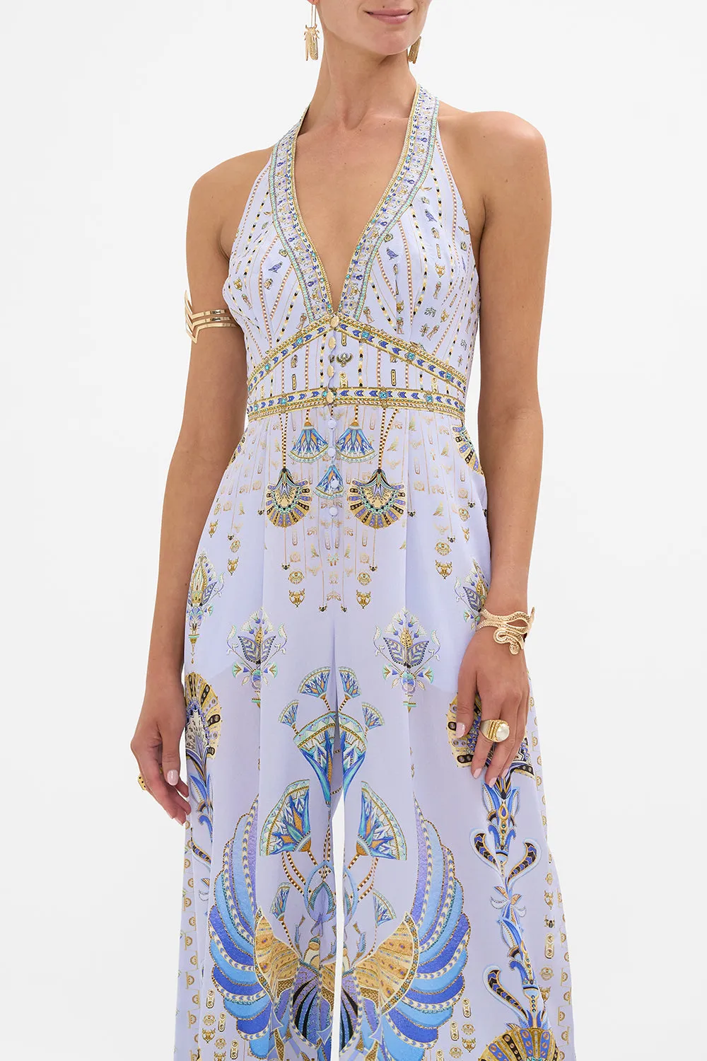 HALTERNECK JUMPSUIT WITH TIE NECK UNDER SCARAB SKIES sold by Camilla product image thumbnail 5
