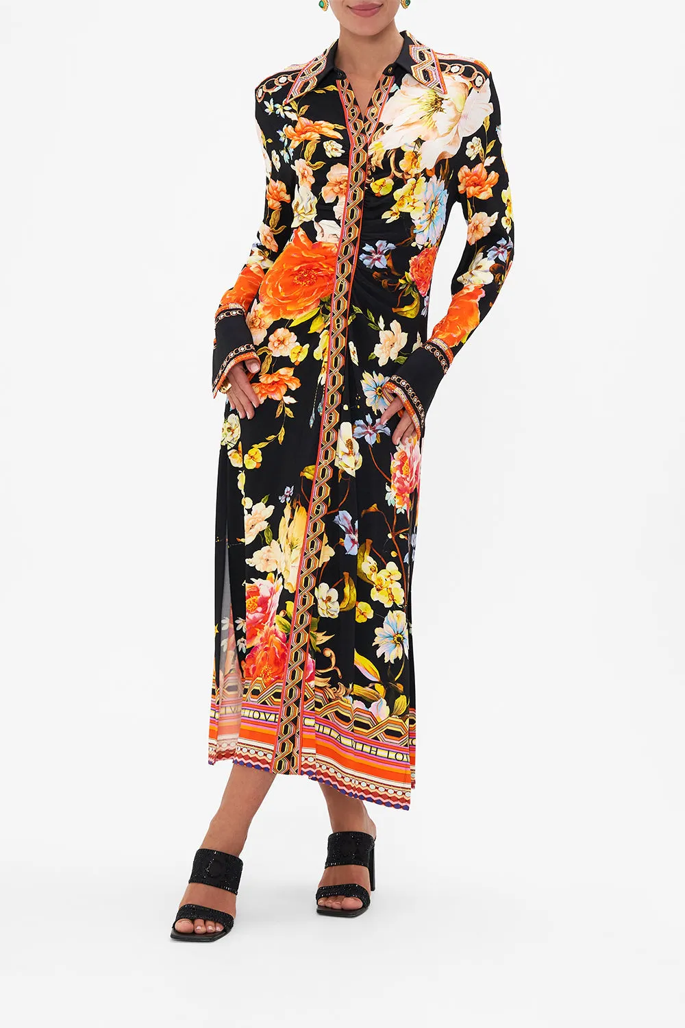 JERSEY MIDI SHIRT DRESS SECRET HISTORY sold by Camilla