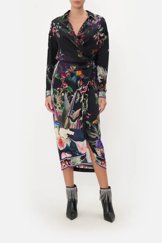 TWIST FRONT SHIRT DRESS PARADISO PLACE sold by Camilla