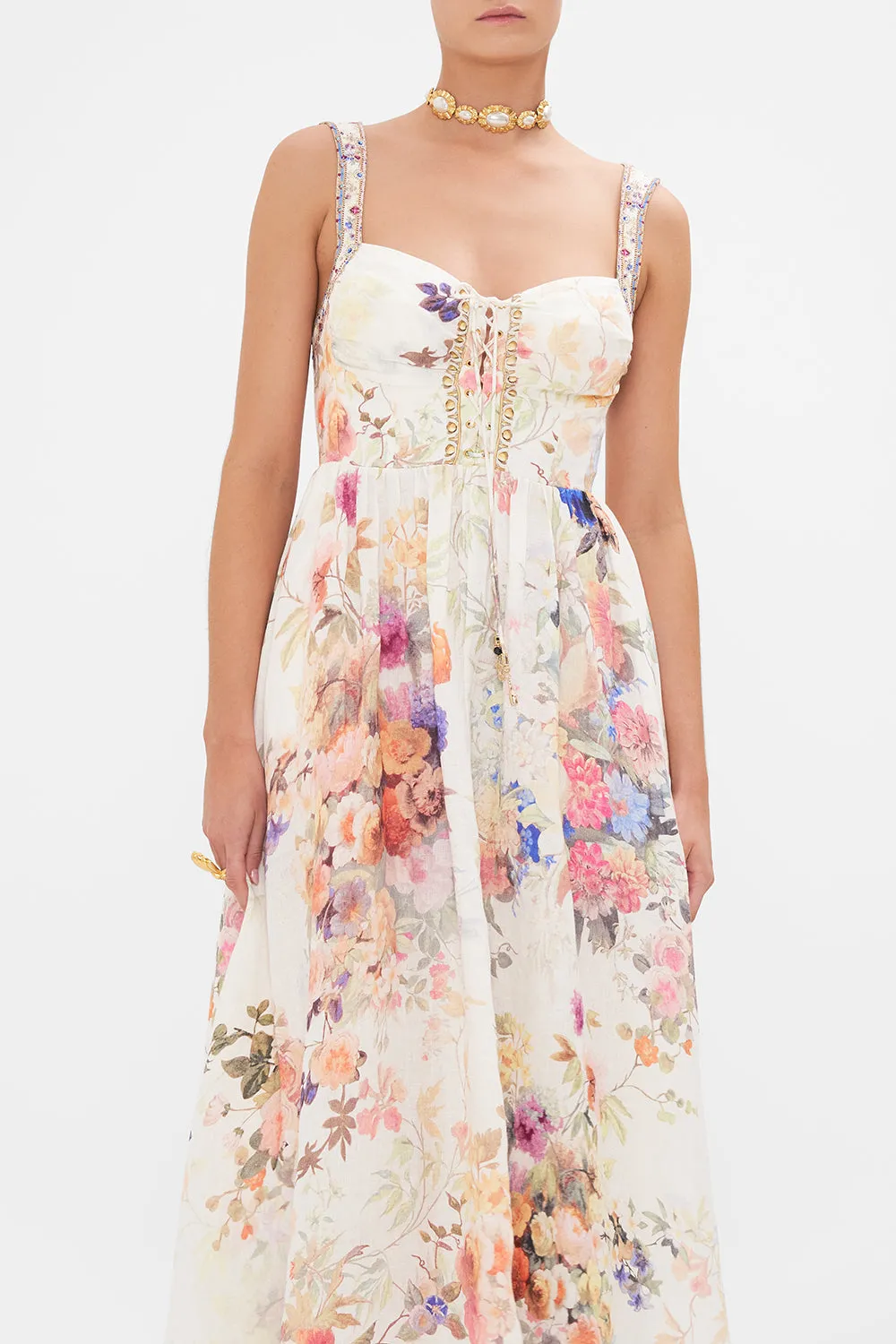 EYELET BUSTIER DRESS FRIENDS WITH FRESCOS sold by Camilla product image thumbnail 5