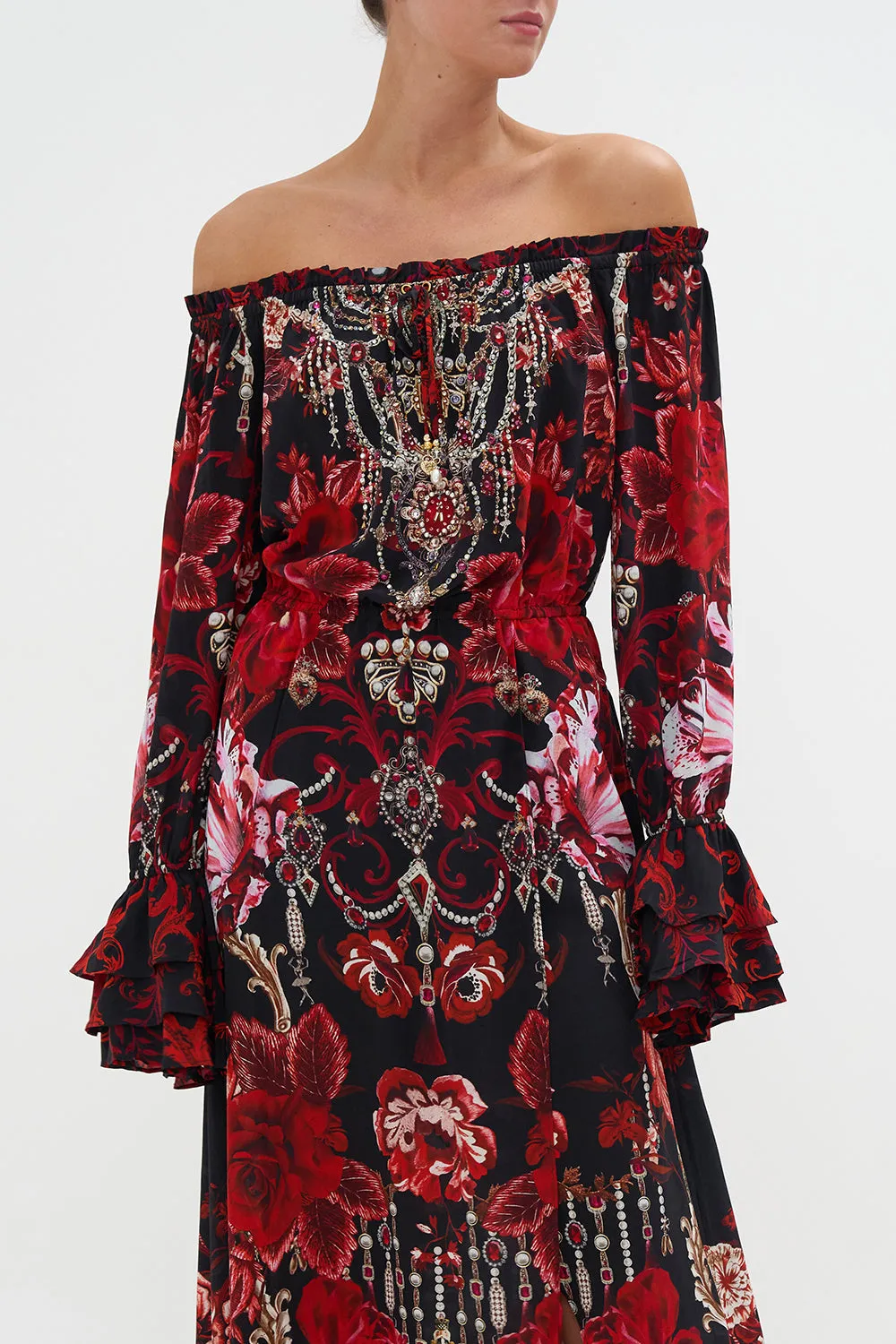 DROP SHOULDER SPLIT DRESS SISTERHOOD OF THE ROSE sold by Camilla product image thumbnail 5