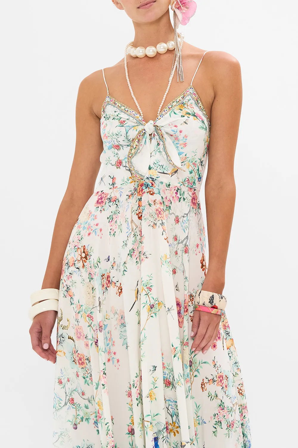 LONG DRESS WITH TIE FRONT PLUMES AND PARTERRES sold by Camilla product image thumbnail 5