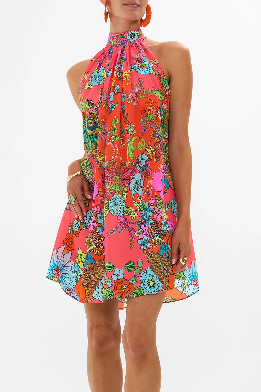 TIE NECK MINI DRESS WINDMILLS AND WILDFLOWERS sold by Camilla product image thumbnail 5