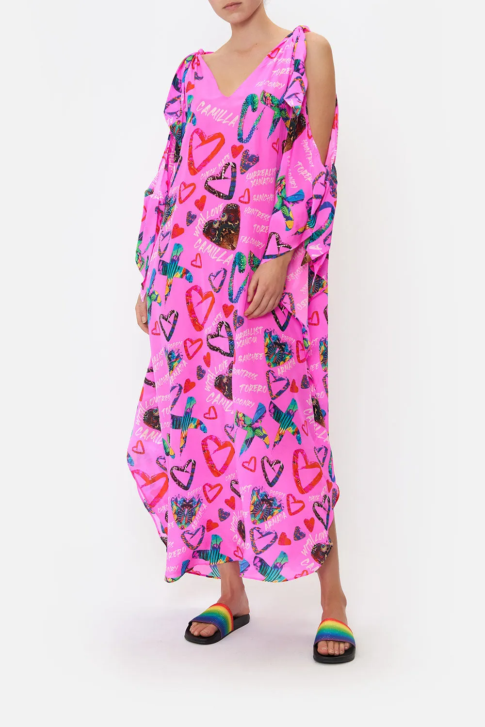 SCARF TIE KAFTAN WRITINGS ON THE WALL sold by Camilla