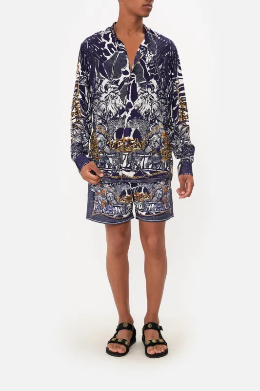 LONG SLEEVE MANDARIN COLLAR SHIRT WHERES YOUR HEAD AT sold by Camilla