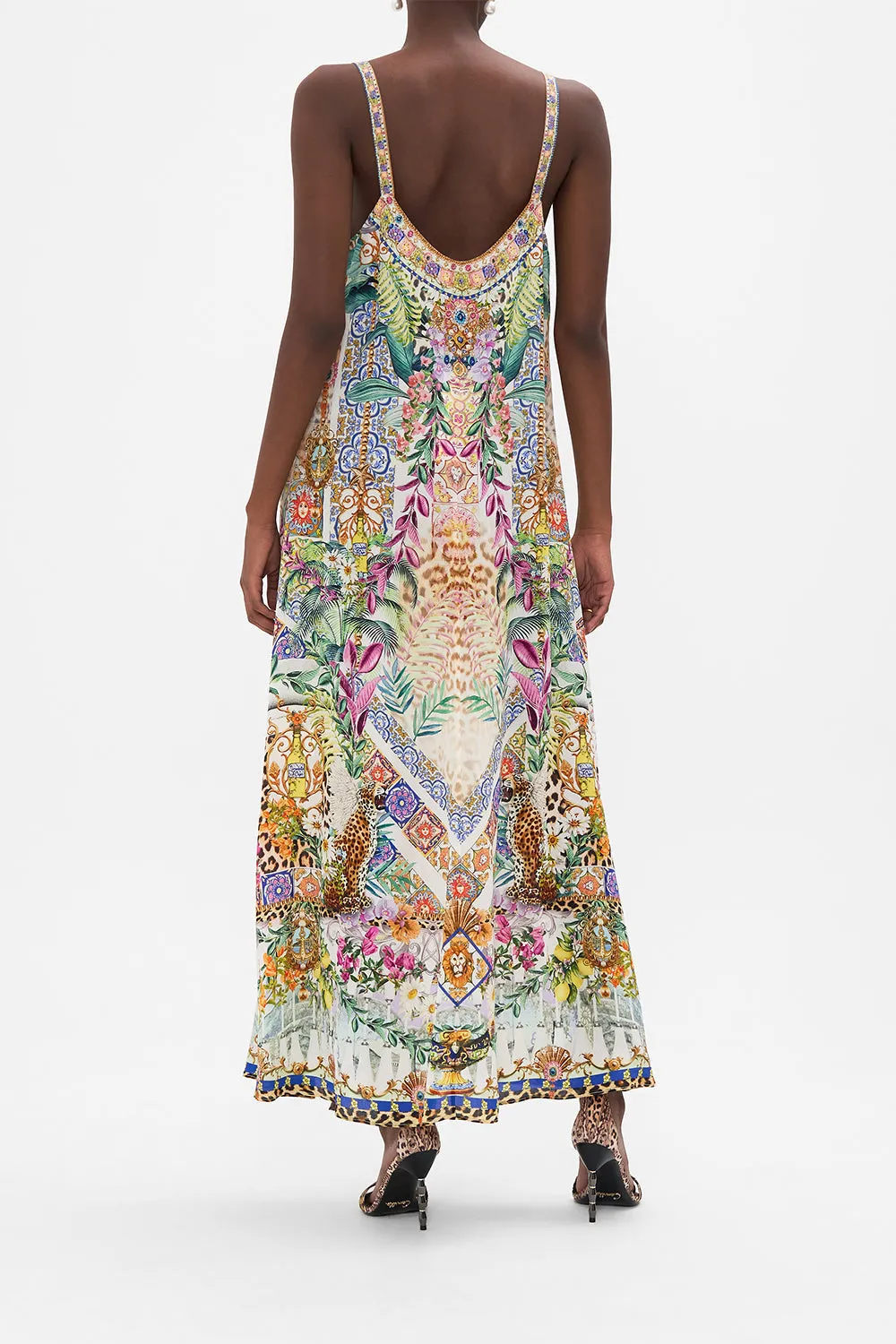 V NECK MIDI SLIP DRESS FLOWERS OF NEPTUNE sold by Camilla product image thumbnail 2