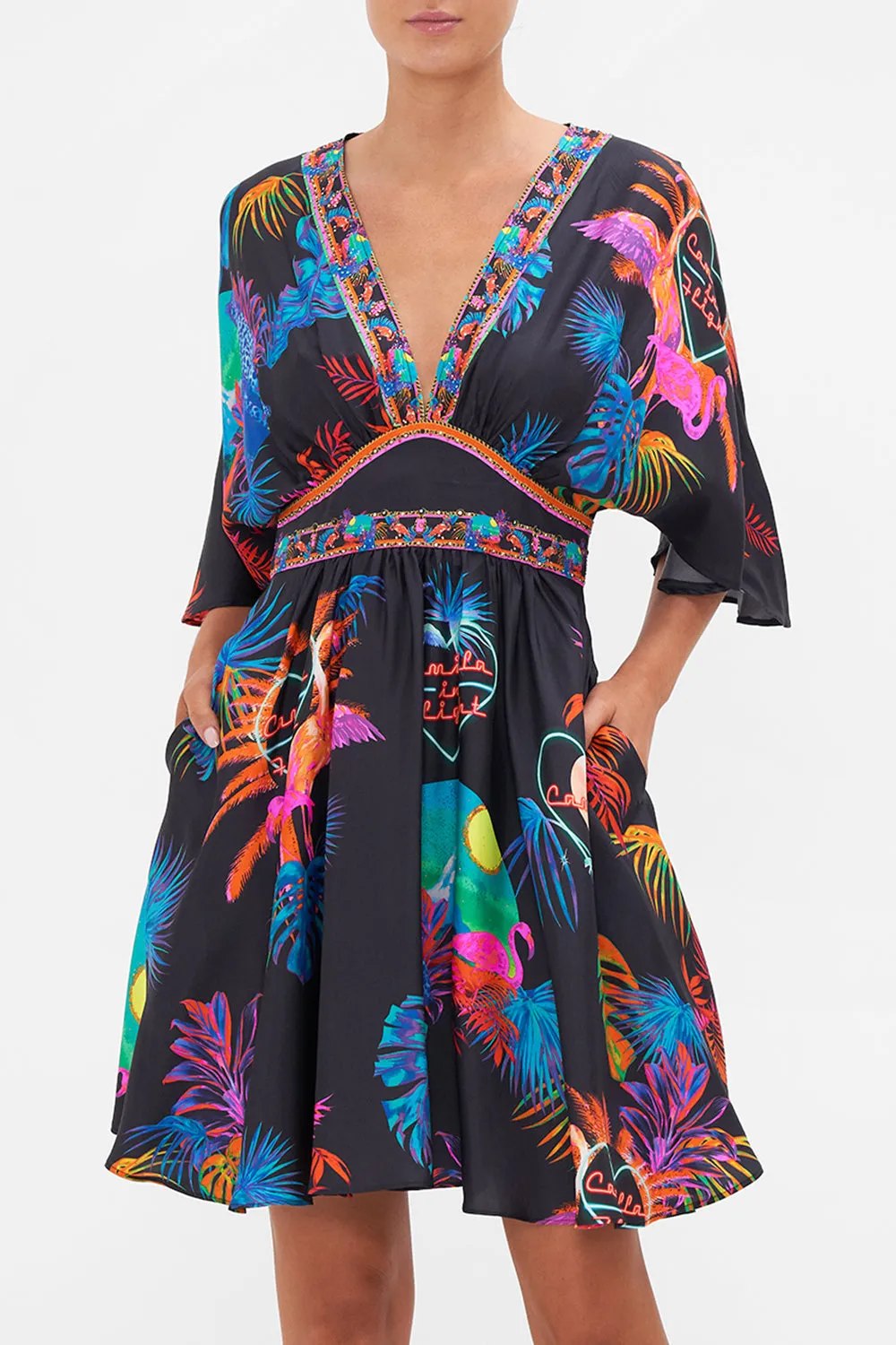 SHORT WAISTED DRESS NAUGHTY NEON sold by Camilla product image thumbnail 5