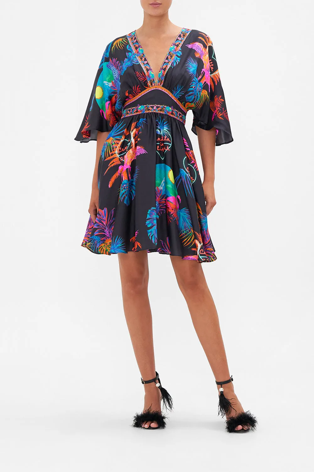 SHORT WAISTED DRESS NAUGHTY NEON sold by Camilla