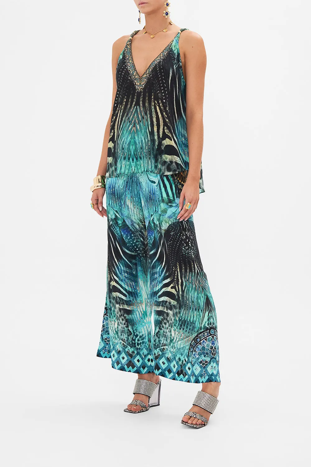 TANK TOP WITH STRAP BEAD DETAIL AZURE ALLURE sold by Camilla product image thumbnail 4