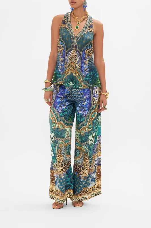 V NECK TOP WITH KNOT BACK FAN DANCE sold by Camilla