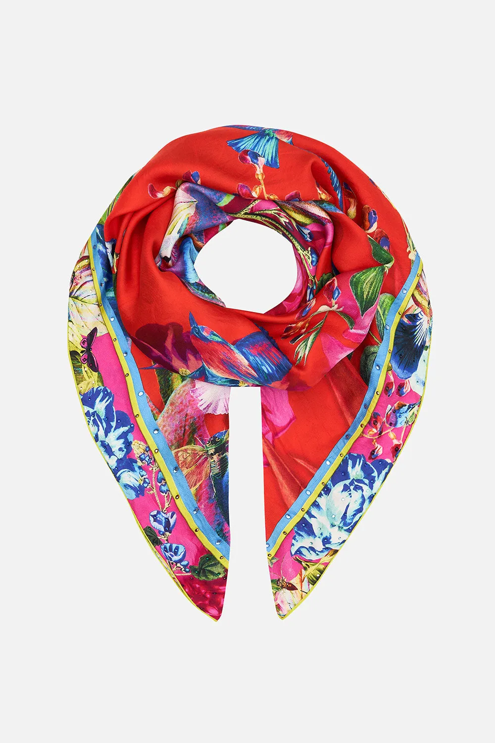 LARGE SQUARE SCARF BIRDS OF A FEATHER sold by Camilla