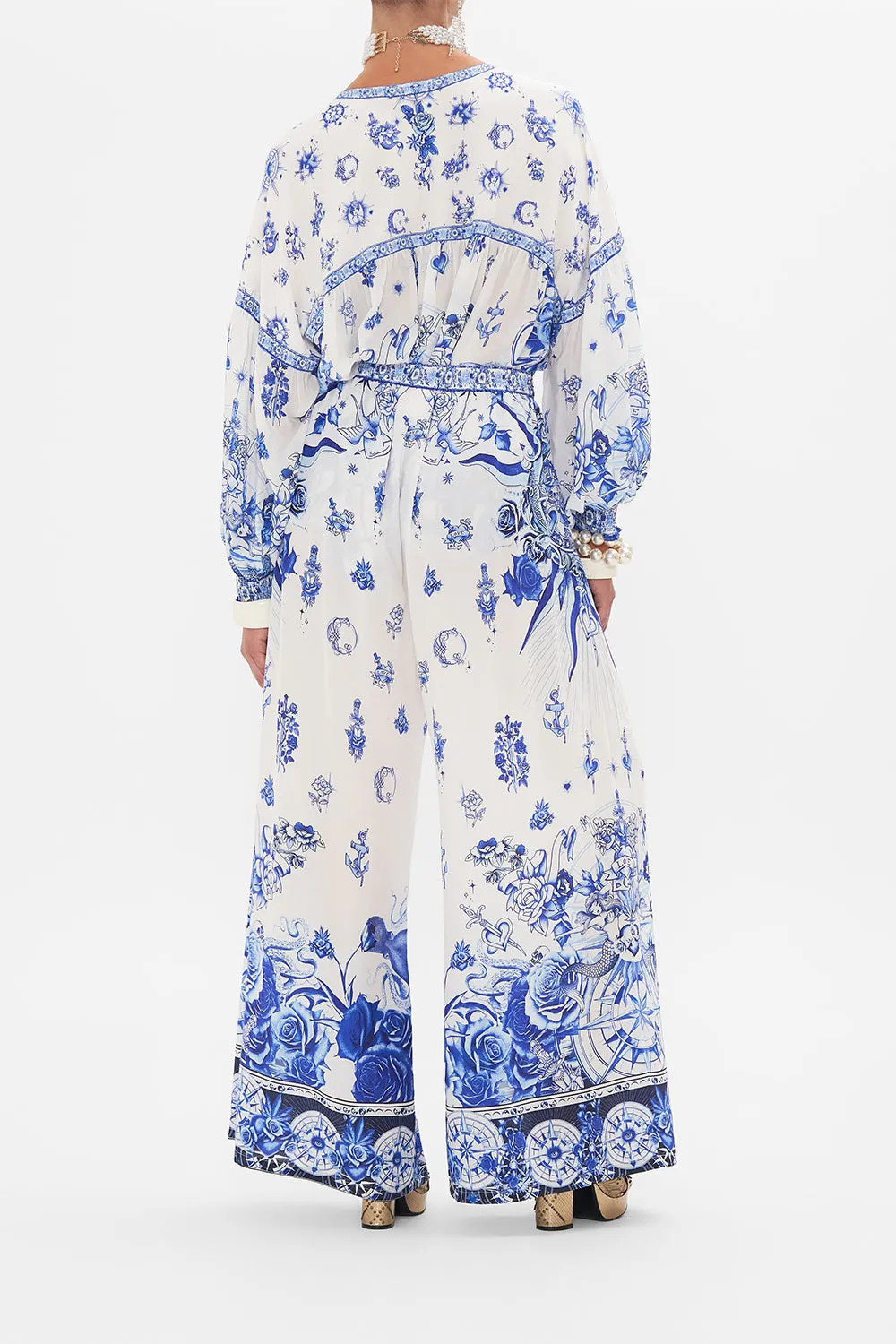 WIDE LEG TROUSER WITH FRONT POCKETS IMMORTAL INK sold by Camilla product image thumbnail 2