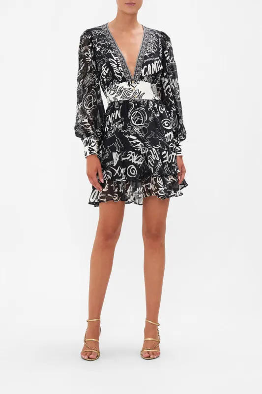 BUTTON FRONT FRILL DRESS SPIRIT SCRIBBLE sold by Camilla