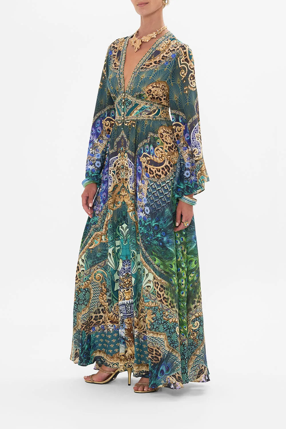 KIMONO SLEEVE DRESS WITH SHIRRING DETAIL FAN DANCE sold by Camilla product image thumbnail 4