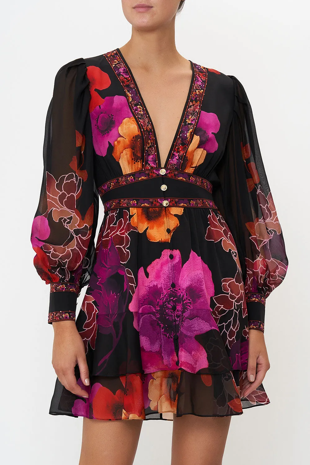 BUTTON FRONT FRILL DRESS MIDNIGHT POPPY sold by Camilla product image thumbnail 5