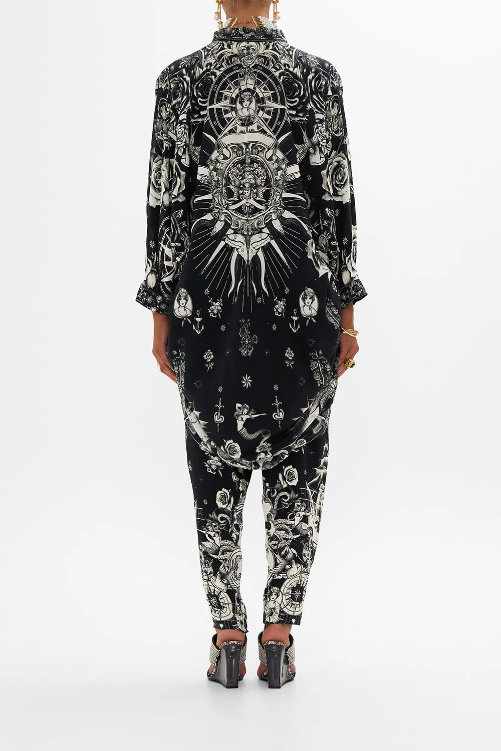 BUTTON UP TOP WITH DRAPED BACK TALES OF TATTOO sold by Camilla product image thumbnail 2