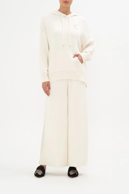 COTTON CASHMERE KNIT HOODIE CAT NAP sold by Camilla