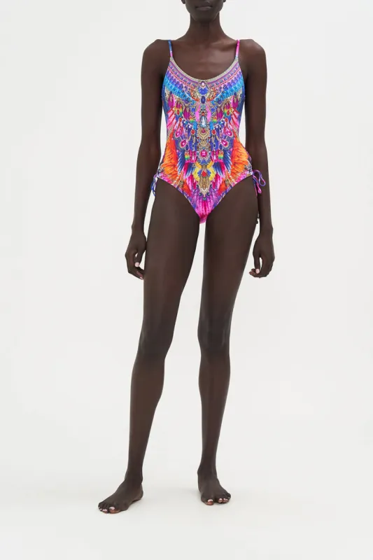 SCOOP NECK LACE UP SIDE ONE PIECE DANCING WITH DESTINY sold by Camilla