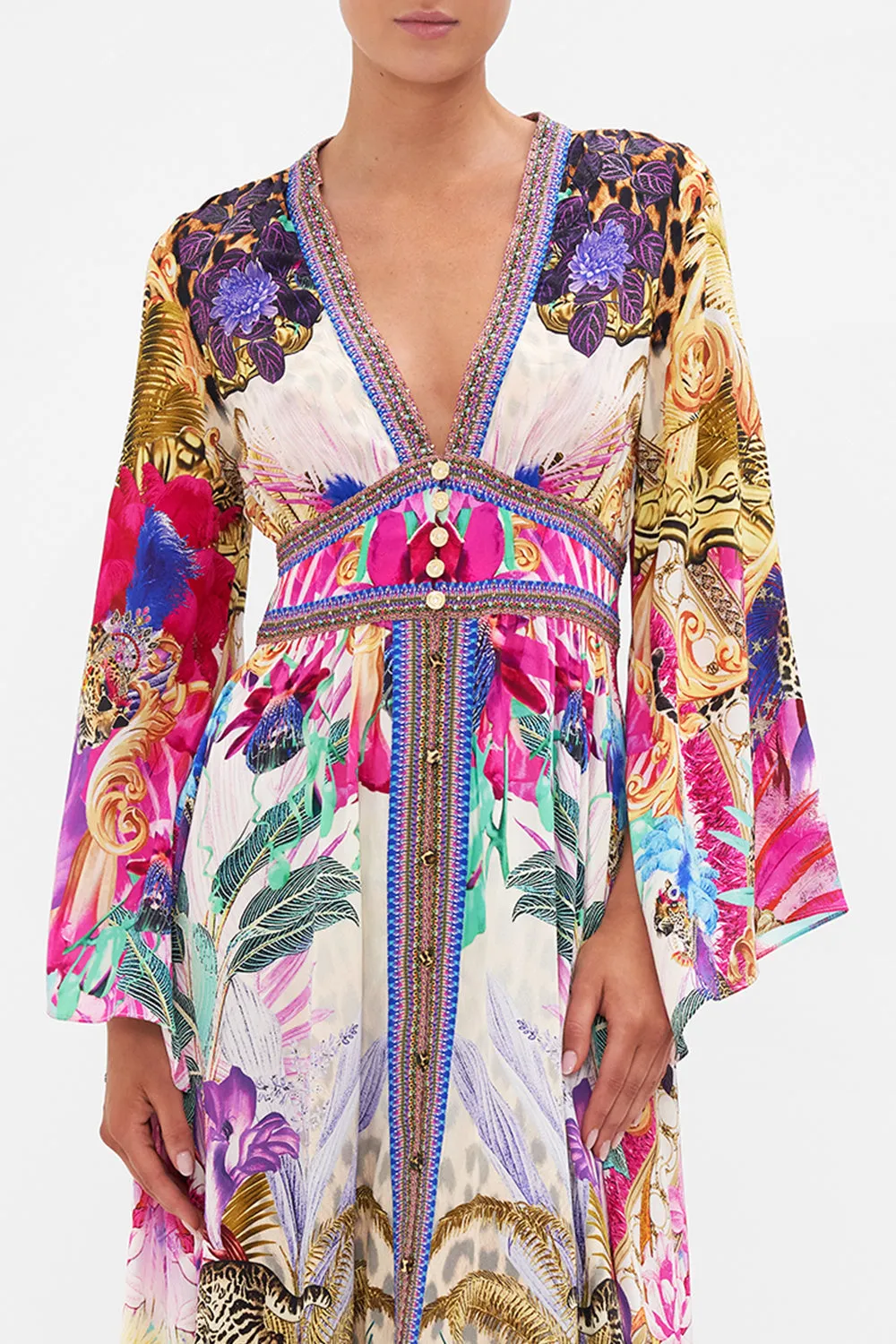 KIMONO SLEEVE DRESS WITH SHIRRING DETAIL MERRY GO ROUND sold by Camilla product image thumbnail 5