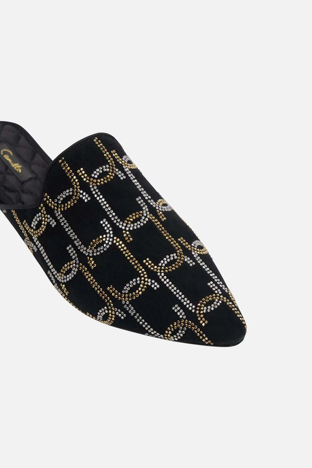 BELLE EMBROIDERED SLIPPER SOLID BLACK sold by Camilla product image thumbnail 4