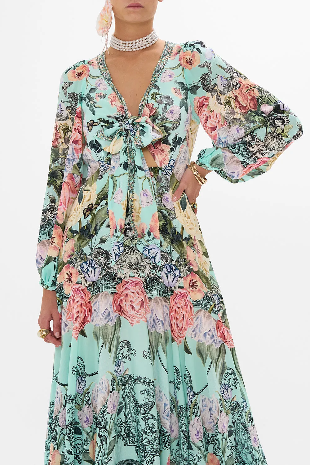 WRAP TIE DRESS WITH BLOUSON SLEEVE PETAL PROMISE LAND sold by Camilla product image thumbnail 5