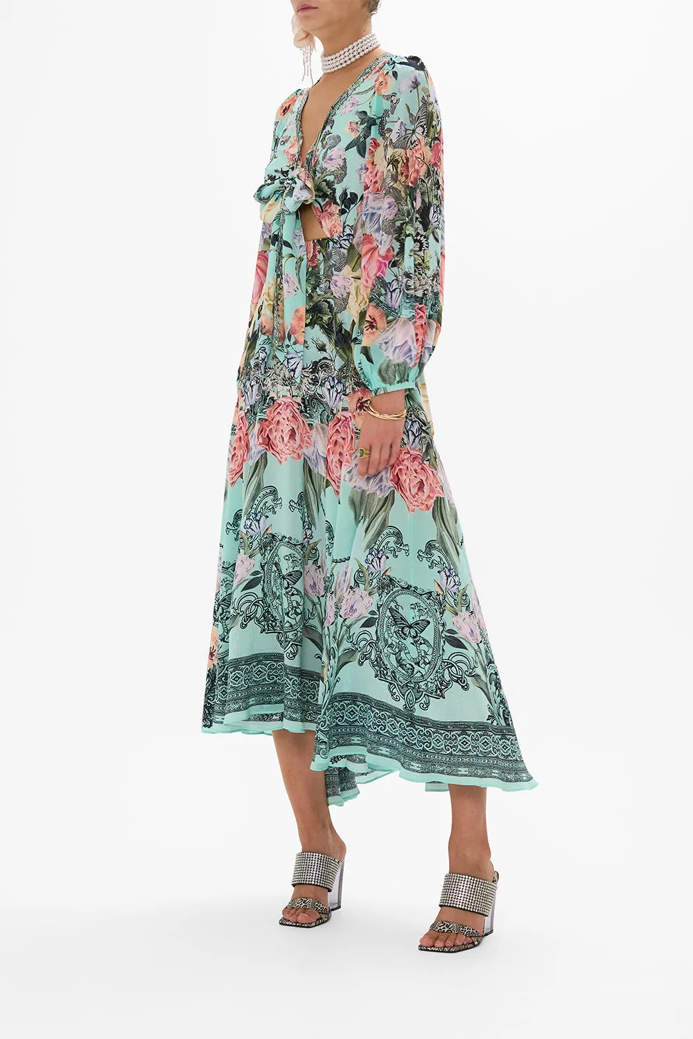 WRAP TIE DRESS WITH BLOUSON SLEEVE PETAL PROMISE LAND sold by Camilla product image thumbnail 4