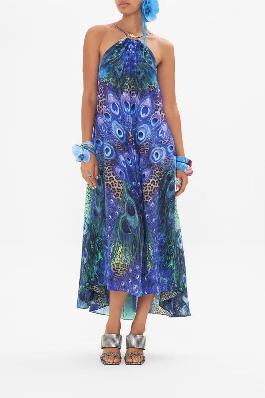GATHER NECK HARDWARE MAXI DRESS PEACOCK ROCK sold by Camilla