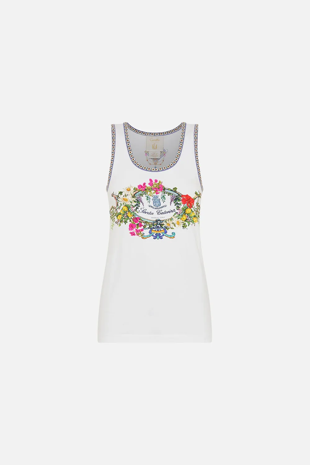 JERSEY SCOOP NECK TANK TOP AMALFI AMORE sold by Camilla product image thumbnail 3