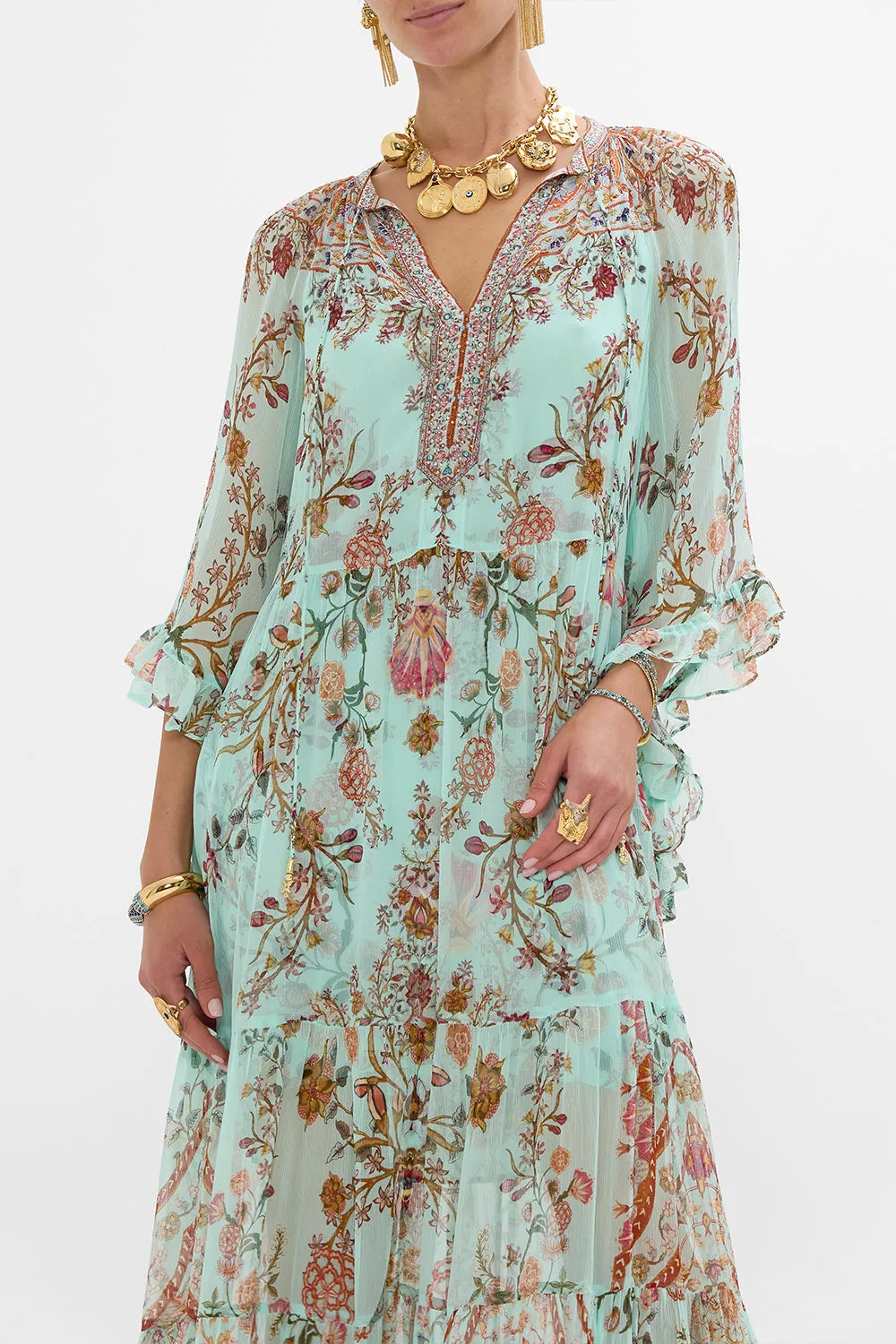 WIDE SLEEVE GATHERED DRESS WEAVING WORLDS sold by Camilla product image thumbnail 5