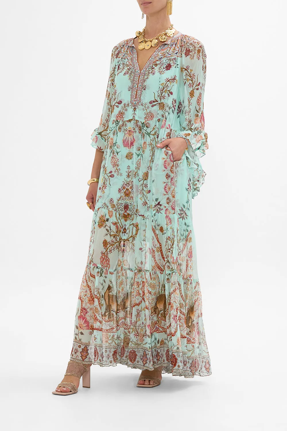 WIDE SLEEVE GATHERED DRESS WEAVING WORLDS sold by Camilla product image thumbnail 4